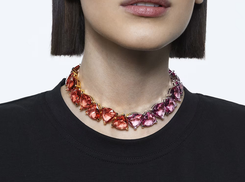 necklace Triangle Multicolored Mixed metal finish