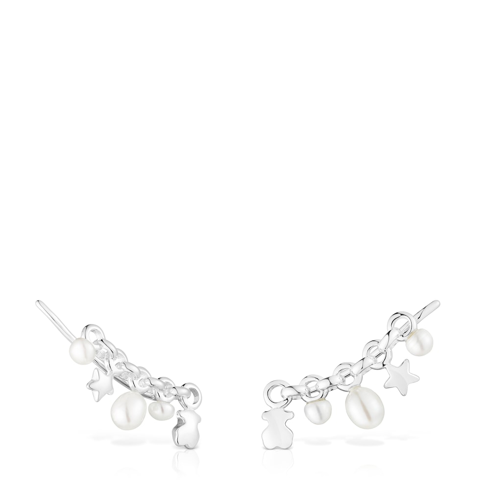 Silver Mini Icons Earcuff with bar and charms | TOUS
