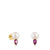 Gold Earrings with rhodolites and cultured pearl Ivette | TOUS
