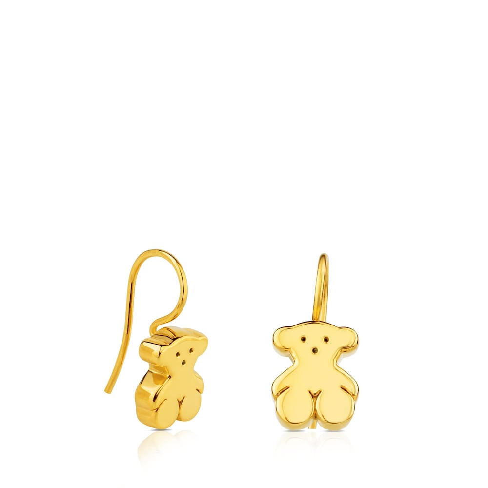 Gold Sweet Dolls Earrings with Bear motif Hook back | TOUS