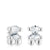23 mm silver and rock crystal quartz bear motif Earrings Color Bear | TOUS