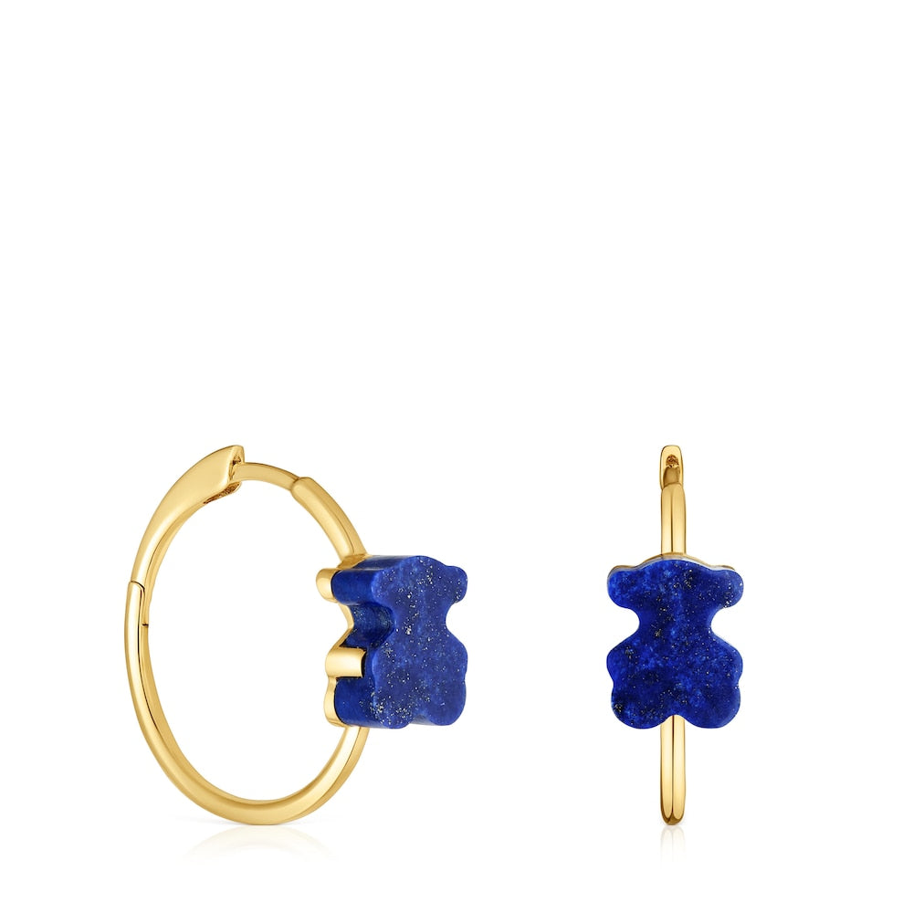 Gold bear Hoop earrings with lapis lazuli TOUS 1950 | TOUS