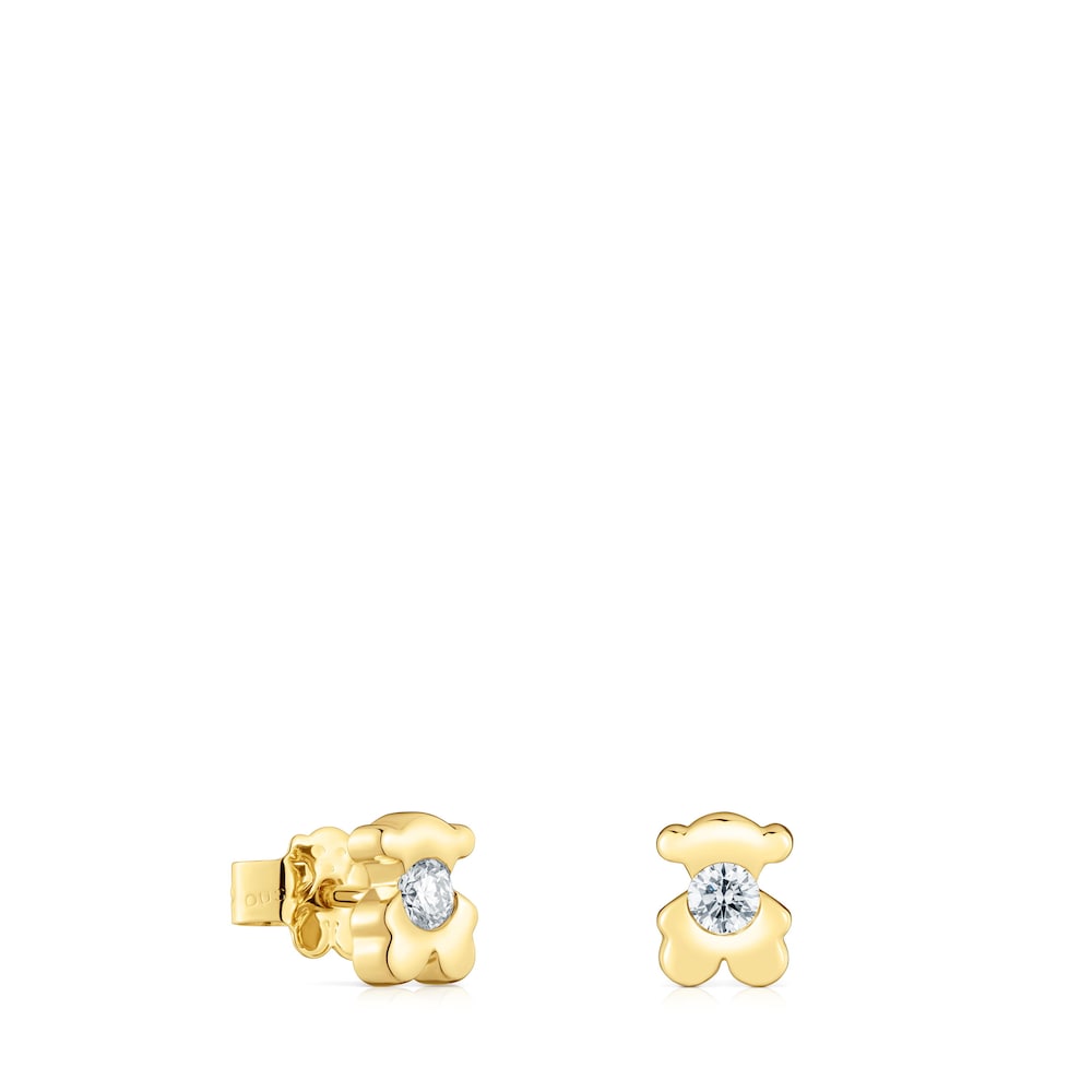 6 mm gold Bear earrings with lab-grown TOUS Lili | TOUS