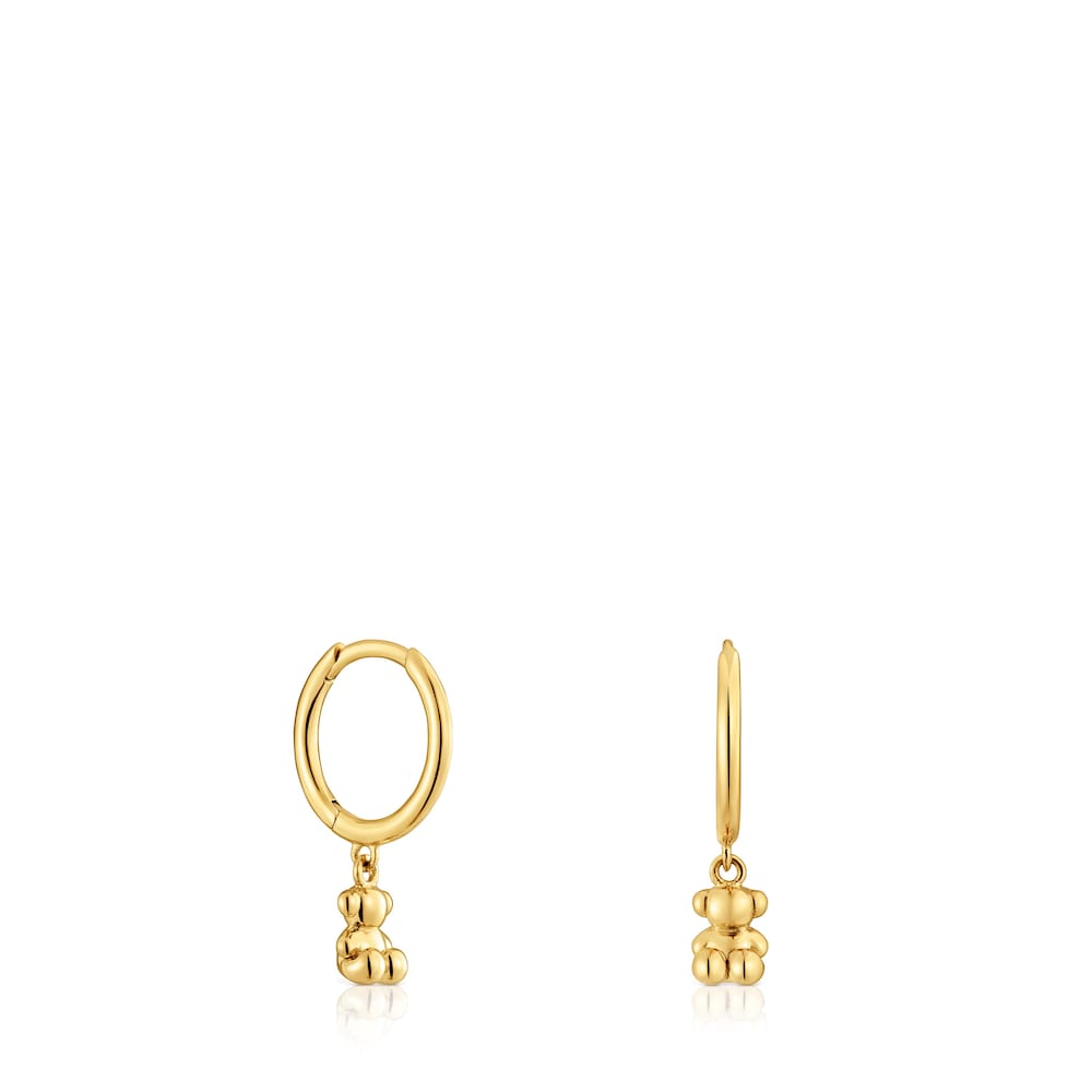 Bold Bear Gold and bear charm Hoop earrings | TOUS