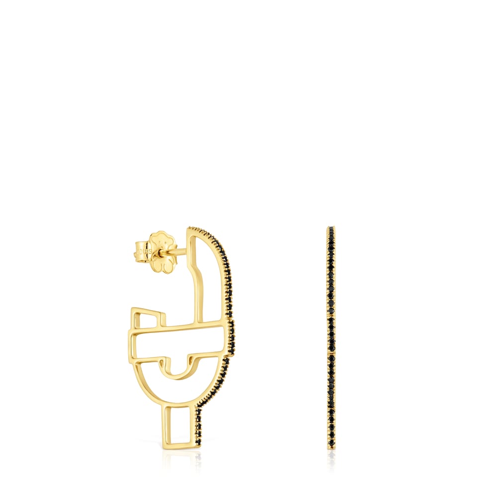 Gold silhouette Hoop earrings with spinels TOUS MANIFESTO | TOUS