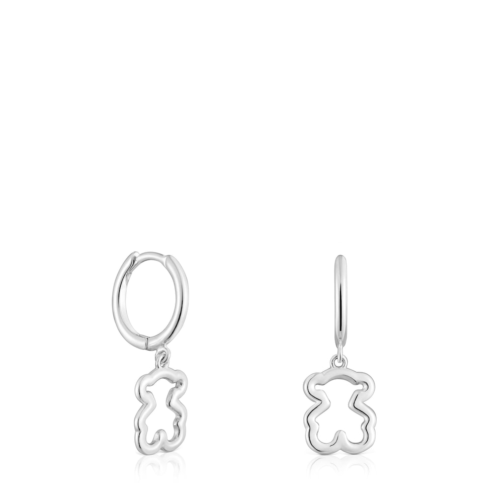 Silver Hoop earrings with bear motif New Silueta | TOUS