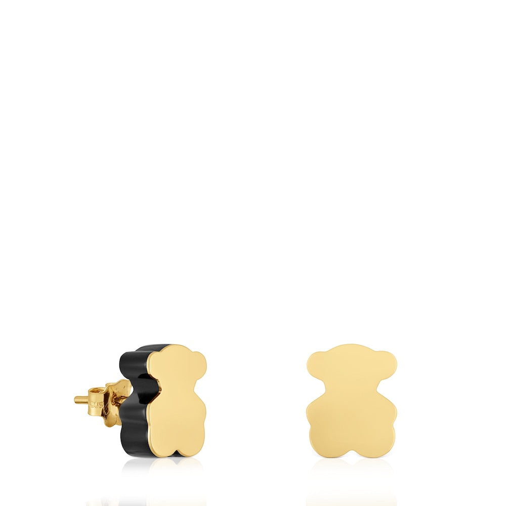 Gold bear Earrings with onyx TOUS 1950 | TOUS