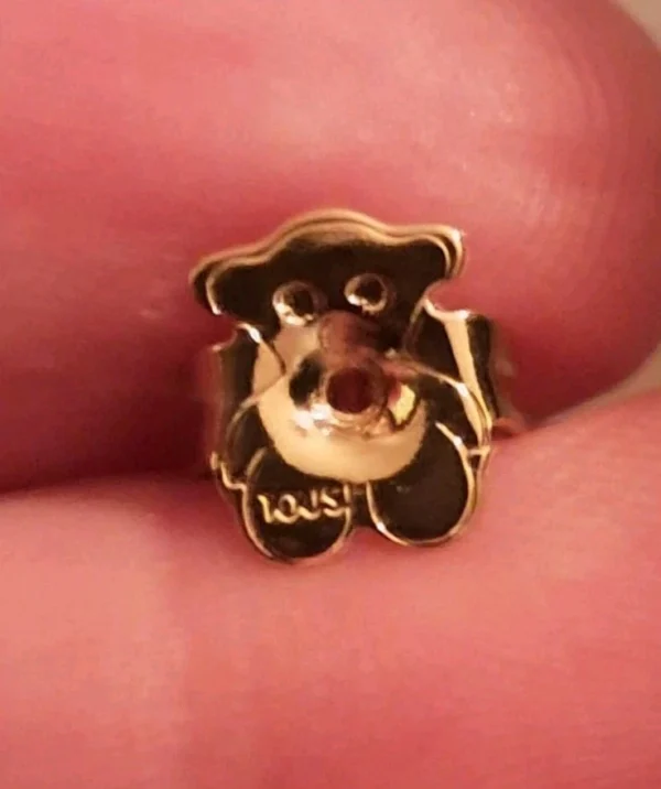 Tous Luxury Designer Sweet Dolls bear Earrings 18k yellow gold over - Image 2